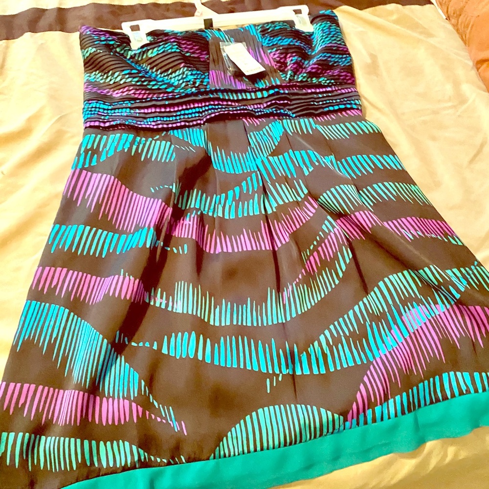 Strapless multicolored dress XL 2B BEBE